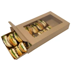 Cateringkartong Med Fönster Brun 47x27x7cm