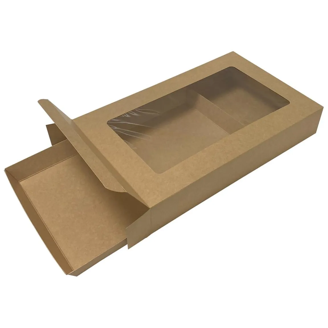 Cateringkartong Med Fönster Brun 47x27x7cm