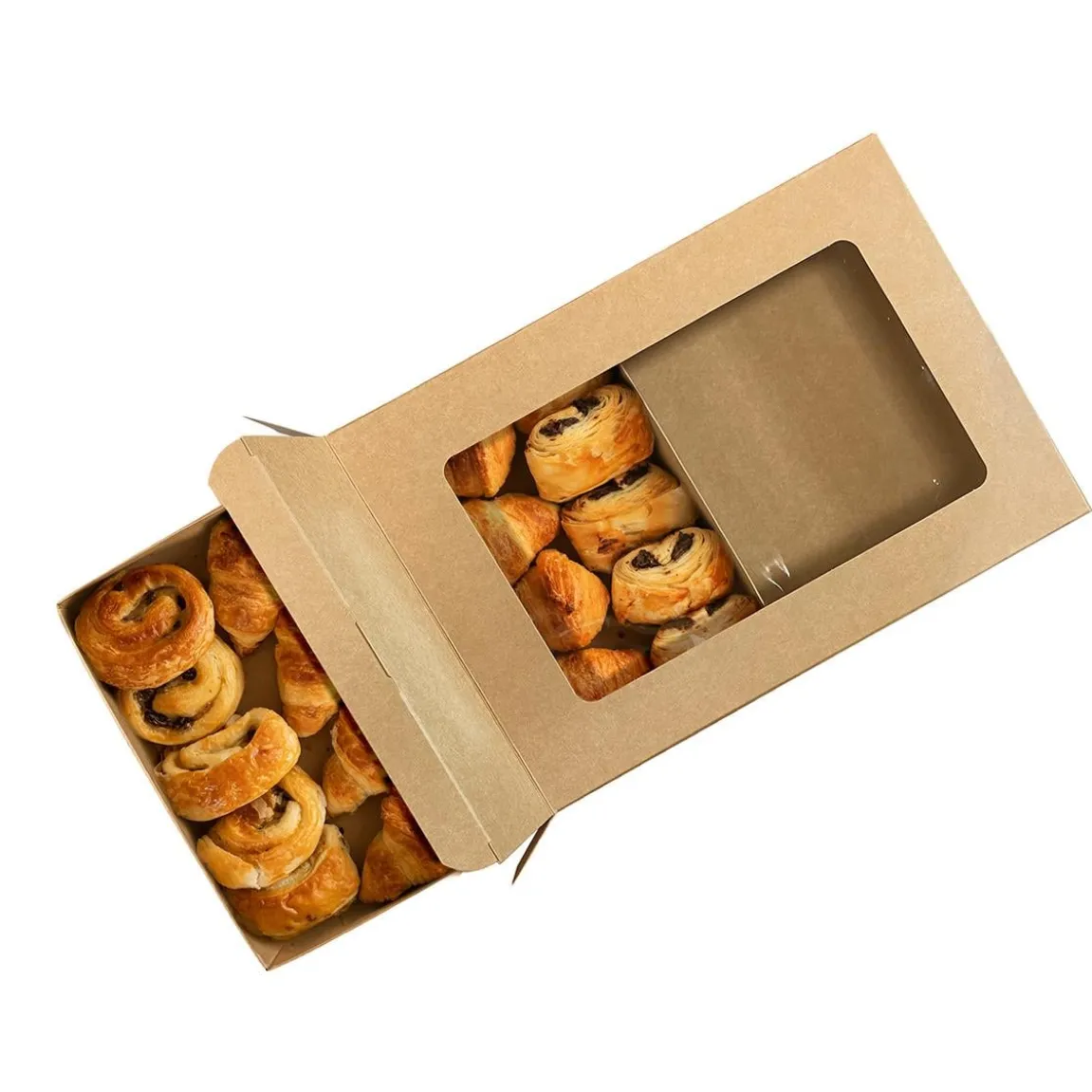 Cateringkartong Med Fönster Brun 36x26x7cm