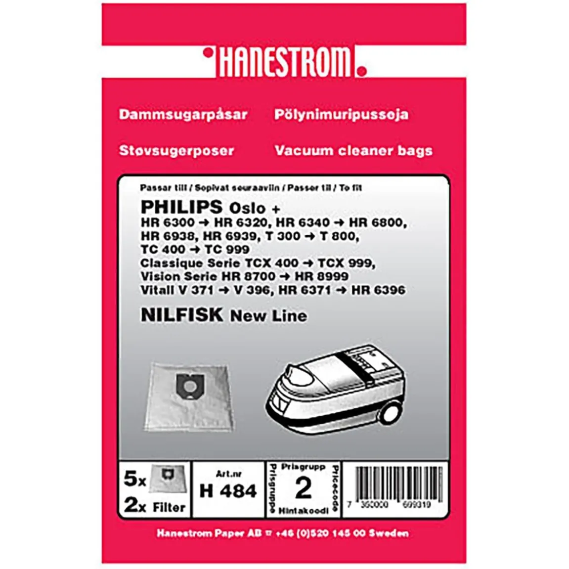 Dammsugarpåse Philips Oslo+