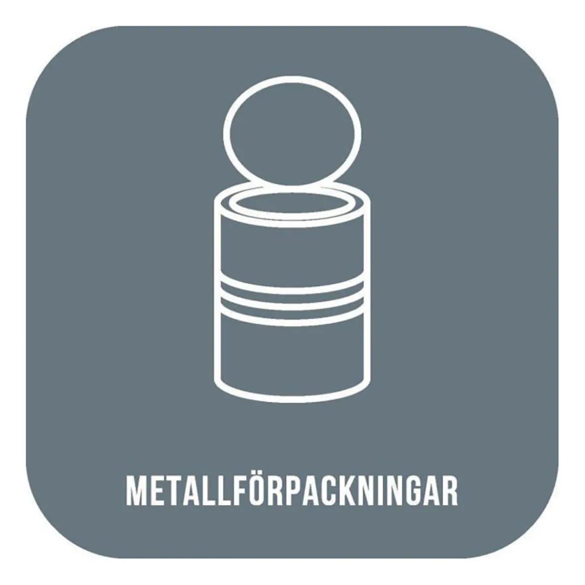 Dekal Metallförpackning Grå 210x210mm