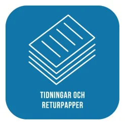 Dekal Tidning & Papper Blå 210x210mm
