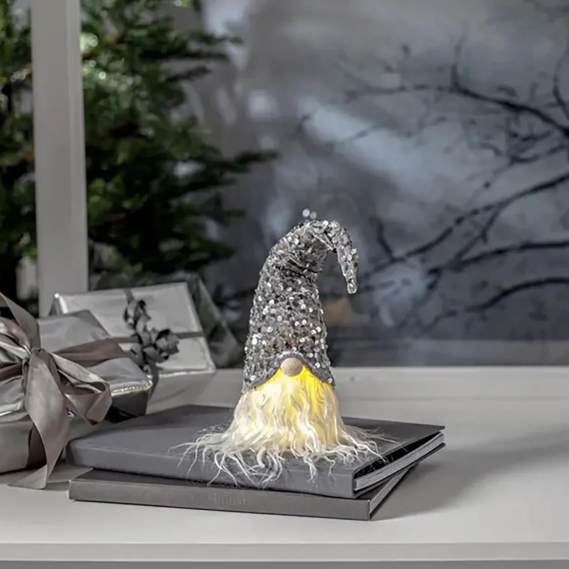 Dekorationsfigur Star Trading Joylight Tomte Silver