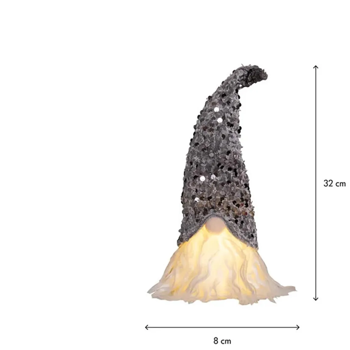 Dekorationsfigur Star Trading Joylight Tomte Silver