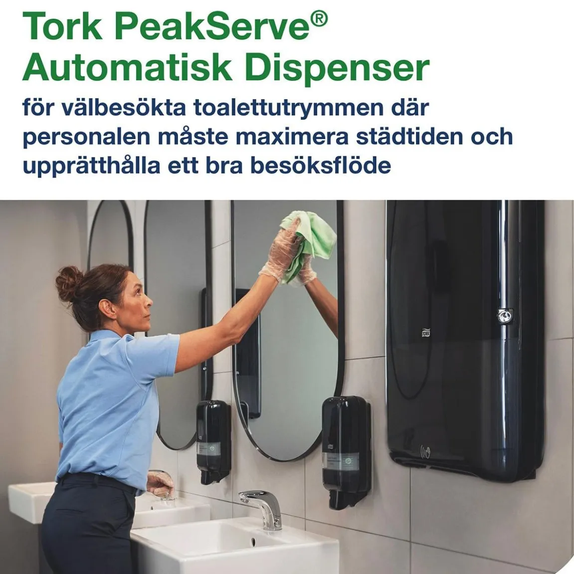 Dispenser Pappershandduk Tork H5 Automatisk PeakServe Continuous Svart