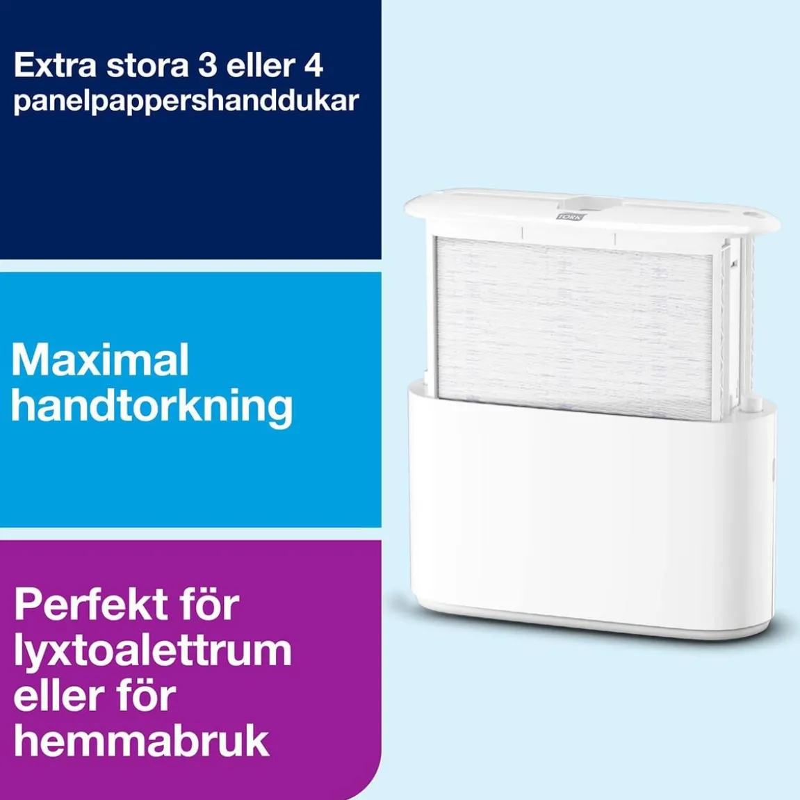 Dispenser Pappershandduk Tork H2 Multifold Fristående Vit