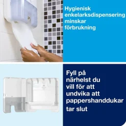 Dispenser Pappershandduk Tork H2 Multifold Mini Vit