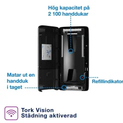 Dispenser Pappershandduk Tork H5 PeakServe Svart