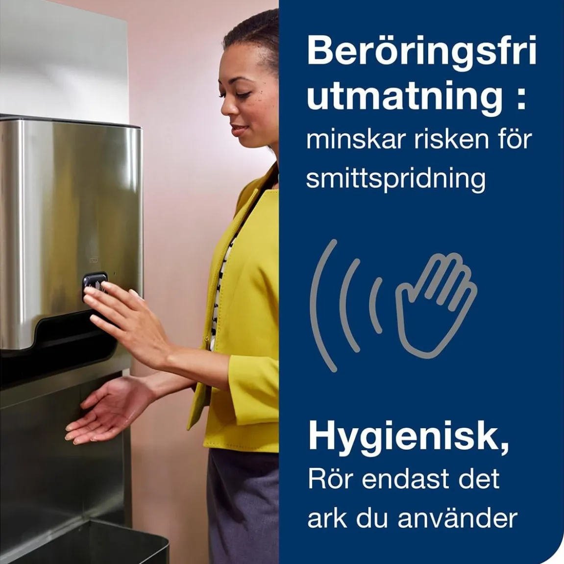 Dispenser Pappersh Tork H1 Matic Intuition Sensor Stål/Svart