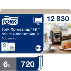 Dispenserservett Tork N14 2-lag Natur 16,5x21,3cm