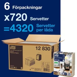 Dispenserservett Tork N14 2-lag Natur 16,5x21,3cm