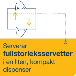 Dispenserservett Tork N14 2-lag Natur 16,5x21,3cm