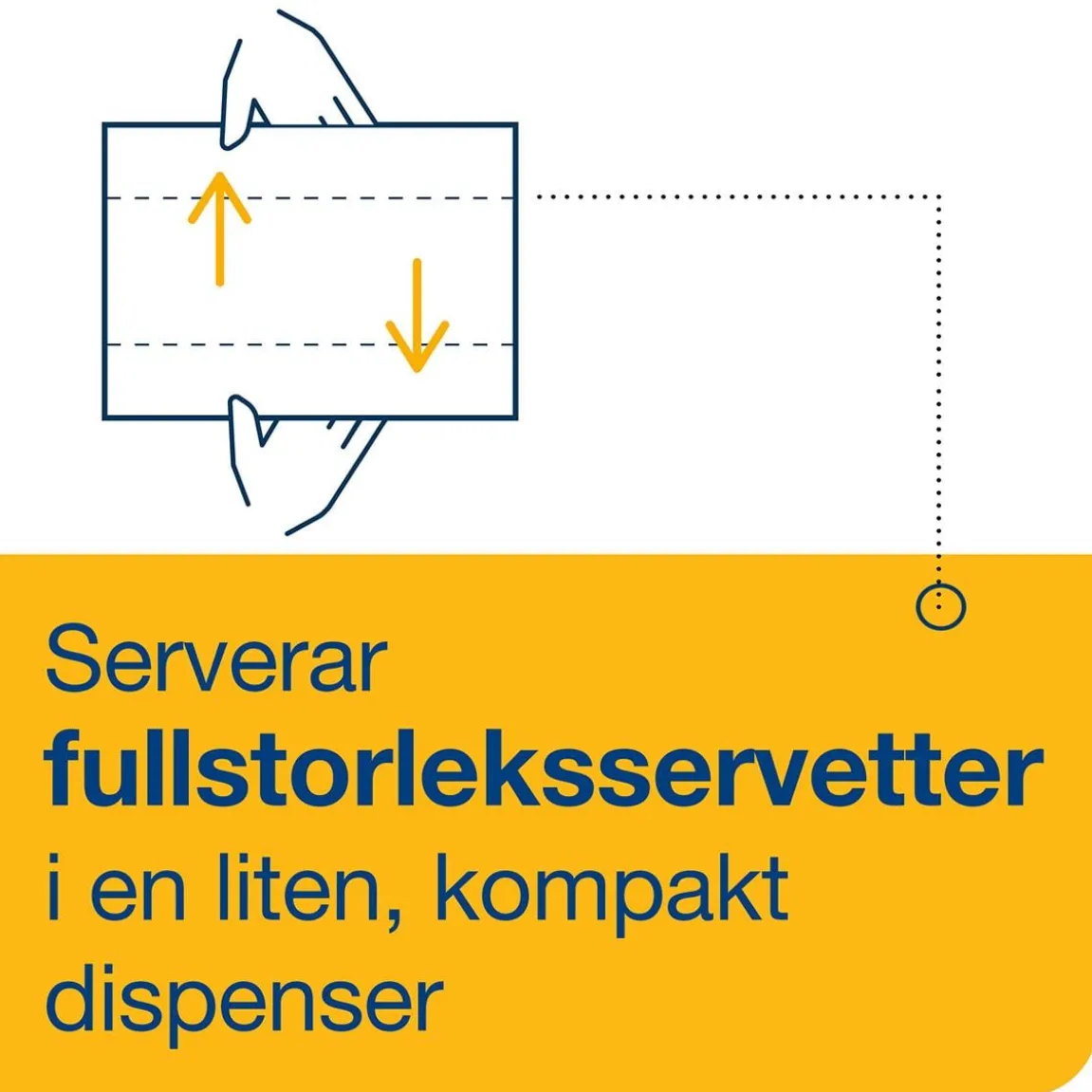 Dispenserservett Tork N14 2-lag Natur 16,5x21,3cm