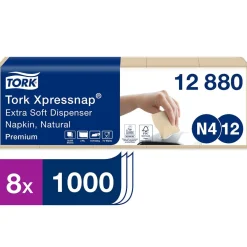 Dispenserservett Tork N4 2-lag Natur 16,5x21,3cm