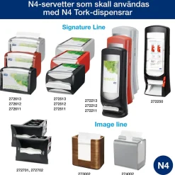 Dispenserservett Tork N4 2-lag Vit 16,5x21,3cm
