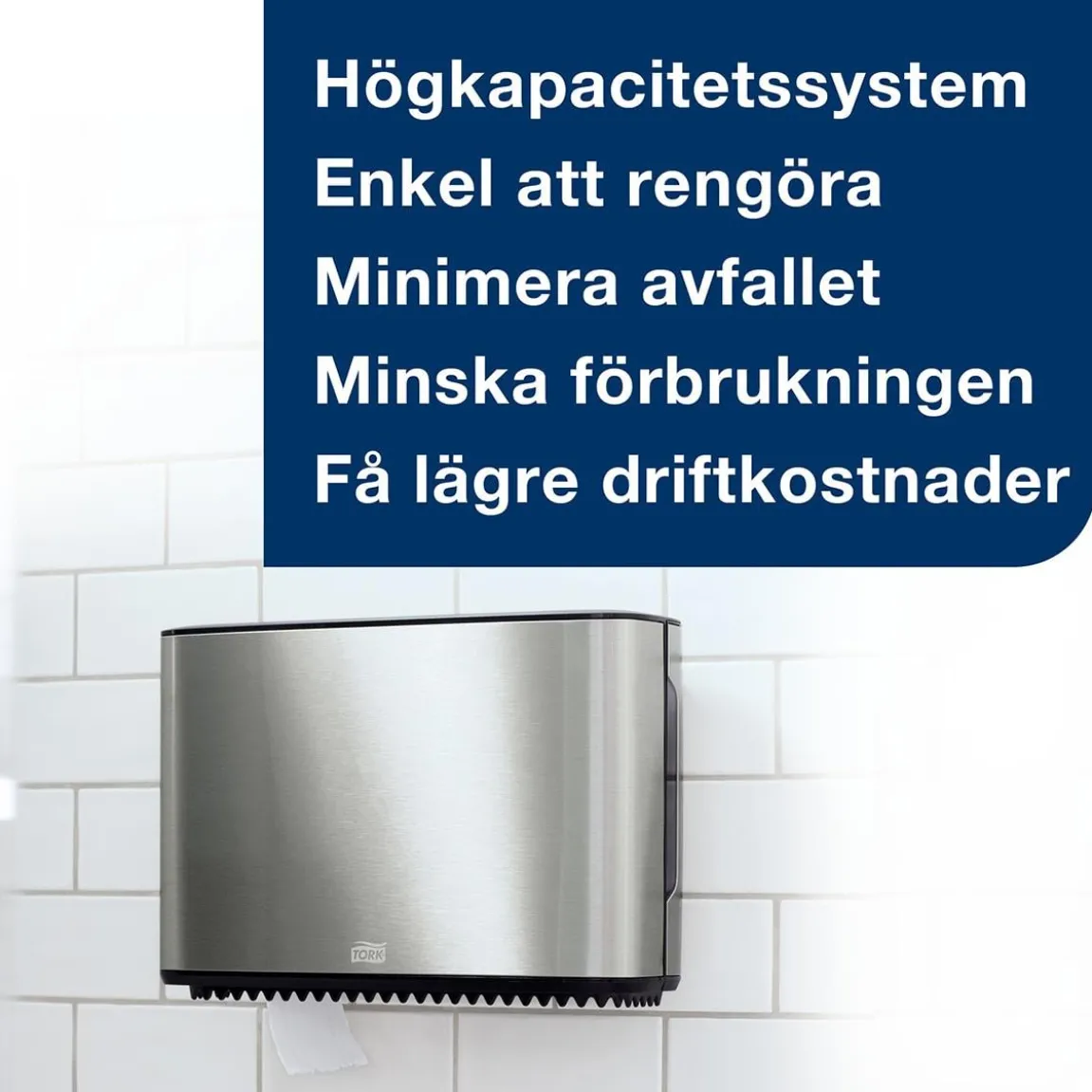 Dispenser Toalettpapper Tork T2 Mini Jumbo Stål/Svart