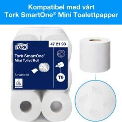 Dispenser Toalettpapper Tork T9 SmartOne Mini Twin Vit