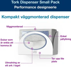 Dispenser Tork W8 Small Pack Vit