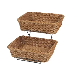 Displayställ med 2 Brödkorgar Rektangulär PP Brun 36x27x9cm