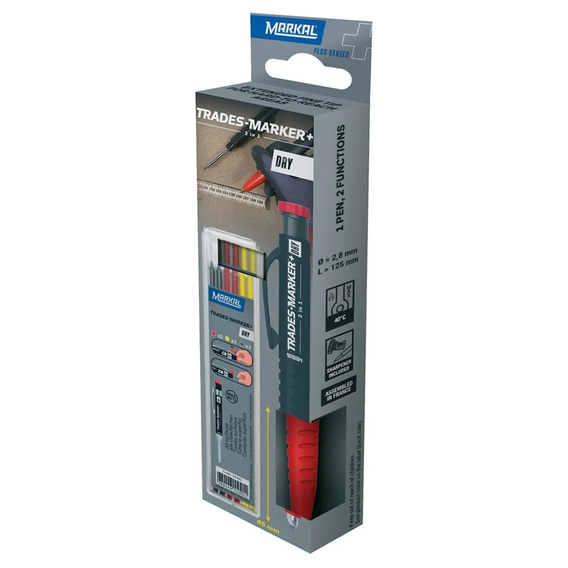 Djuphålsmärkare Markal Construction 2In1 Ink 6 Refill