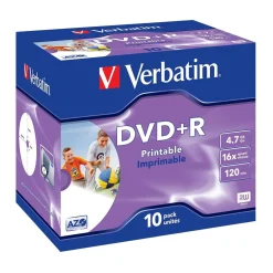 DVD+R Verbatim 16x print wide jewelcase 4,7GB