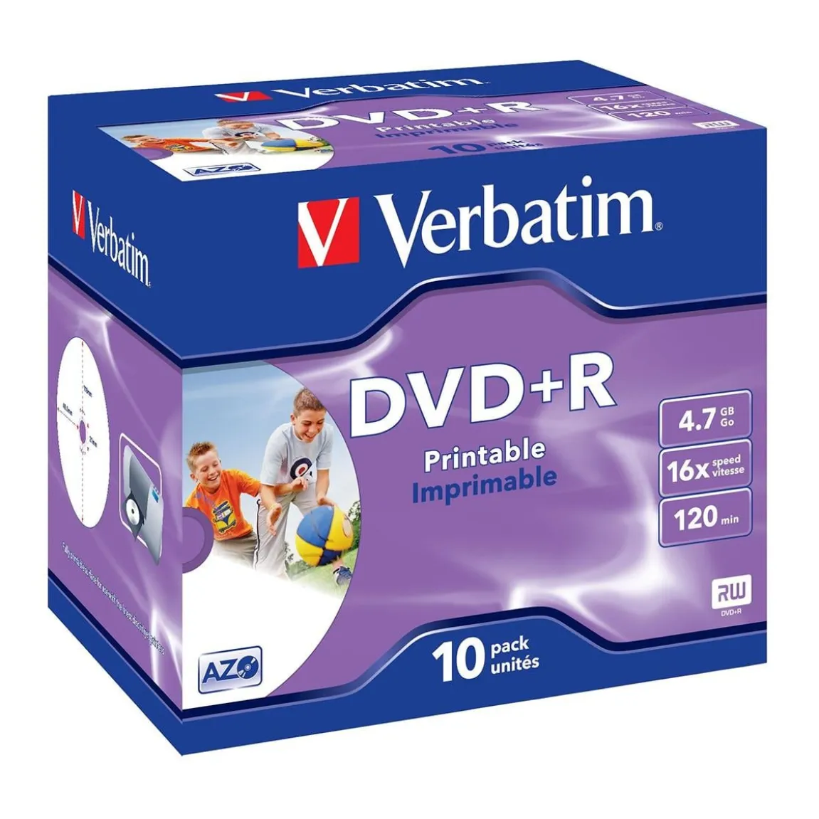 DVD+R Verbatim 16x print wide jewelcase 4,7GB
