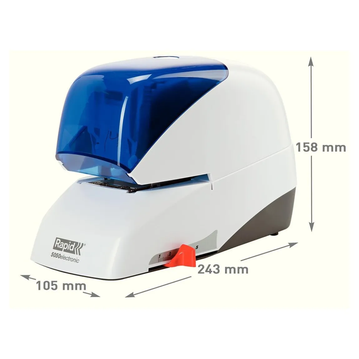Elhäftare Rapid 5050E Flat Clinch 50 Ark Blå