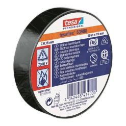 Eltejp Tesa 53988 Professional Semco-Märkt Svart 19mm x 20m