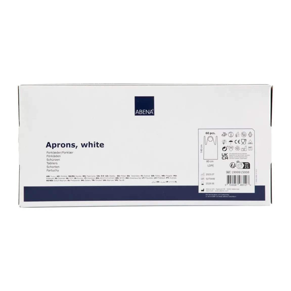Engångsförkläde Abena LDPE 20my Vit 80x140cm