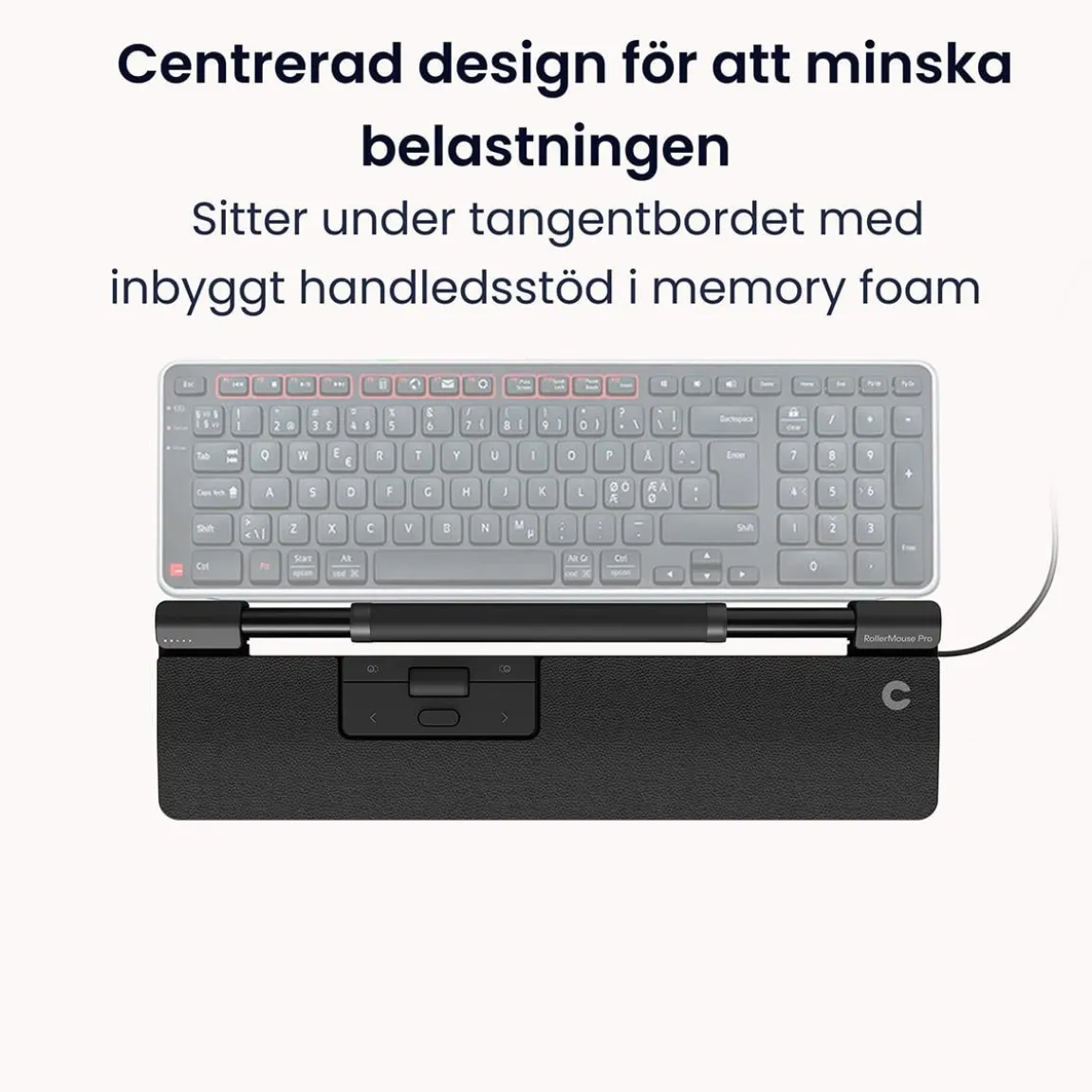 Ergonomisk Mus RollerMouse Pro Vegan Leather Med Sladd Slim