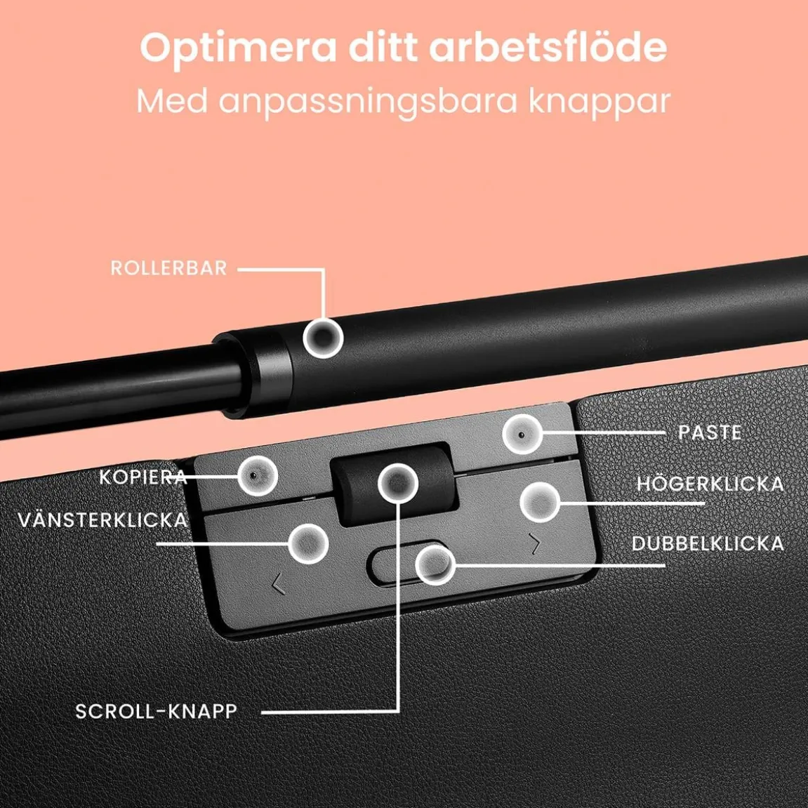 Ergonomisk Mus RollerMouse Pro Vegan Leather Trådlös Regular