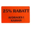 Etikett 25% Avdrages I Kassan Röd 50x30mm