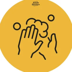 Etikett Avery Corona Indication gul Ø 20cm