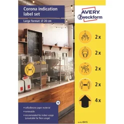 Etikett Avery Corona Indication gul Ø 20cm