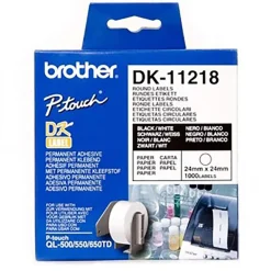 Etikett Brother Rund För QI 24mm