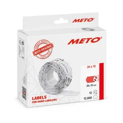 Etikett Meto Prismärkning Permanent Neonröd 26x12mm