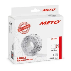 Etikett Meto Prismärkning Permanent Vit 26x12mm