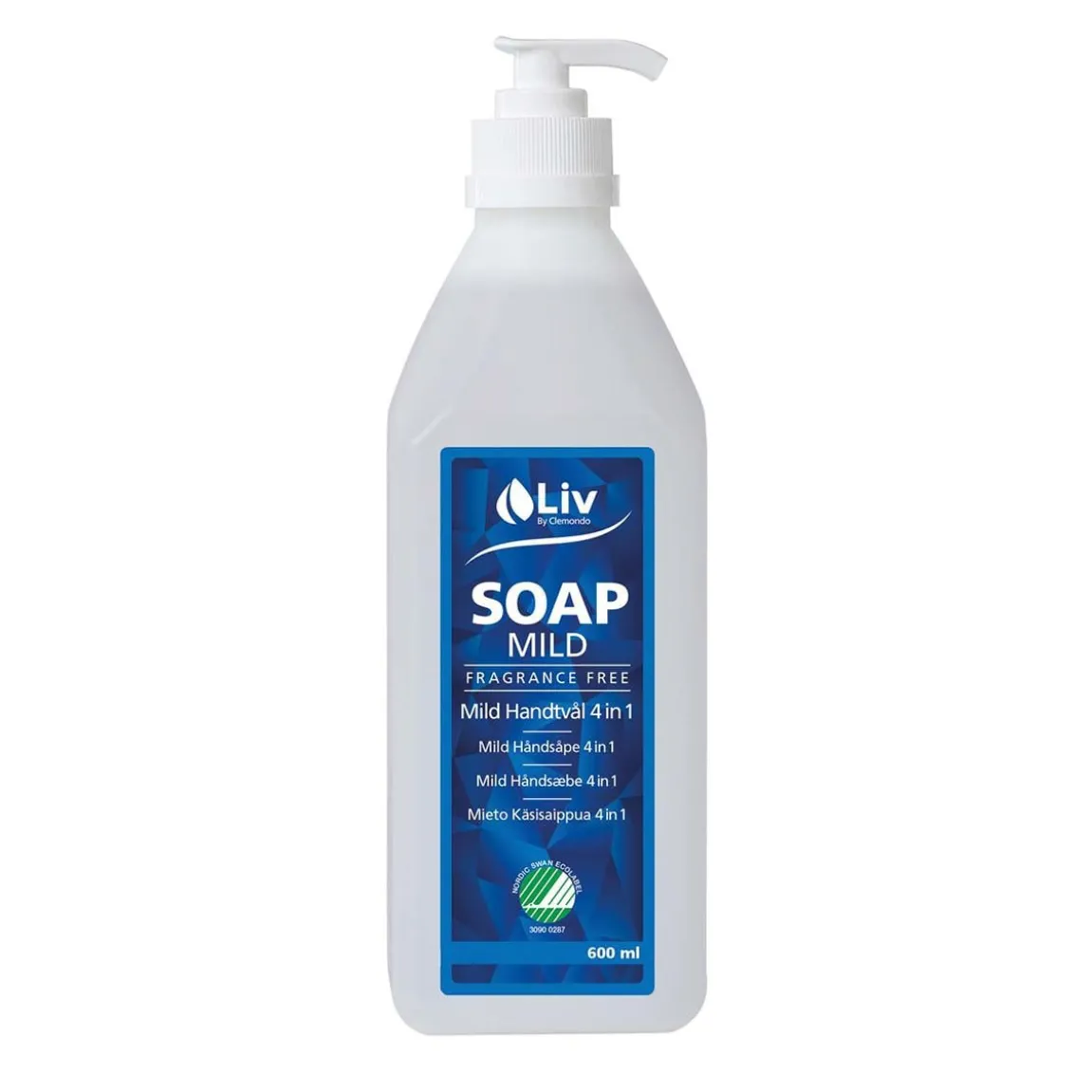 Flytande Tvål Liv Mild Handtvål 4i1 Pump OParfymerad 600ml