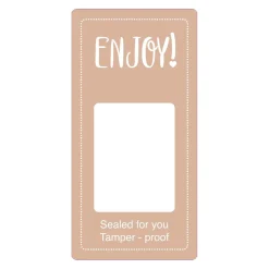 Förseglingsetikett Meto Secure Enjoy! Brun 50x100mm