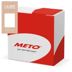 Förseglingsetikett Meto Secure Enjoy! Brun 50x100mm