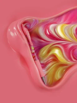 Gelpenna Pilot G2 Flow 0,7 Rosa Blått Bläck