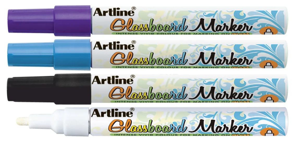 Glasboardmarker Artline EPG-4 Lila/Blå/Svart/Vit