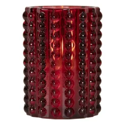 Glaslykta Star Trading LED Flamme Dotty Röd 12,5cm