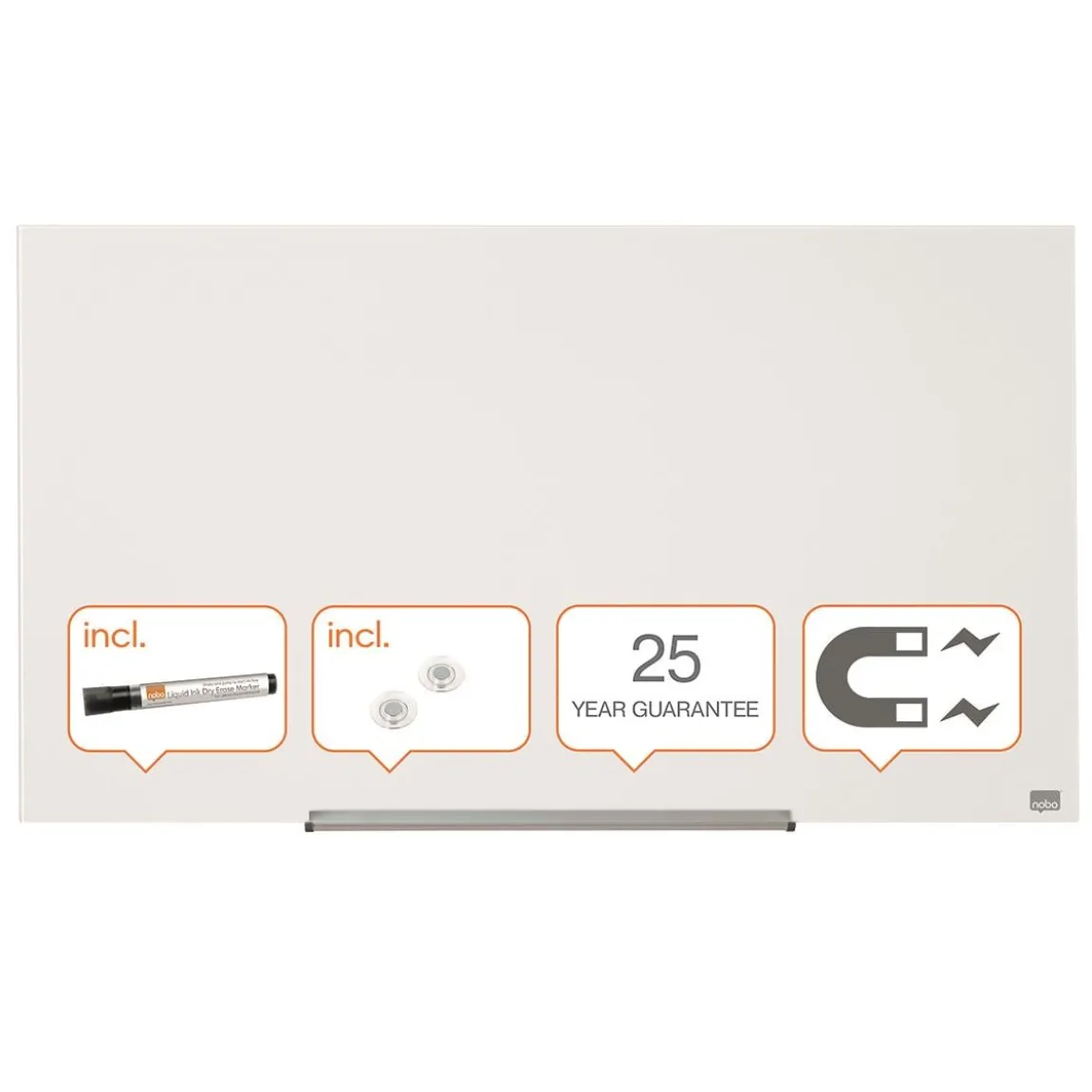 Glastavla Nobo Impression Pro 45" vit 993x559mm