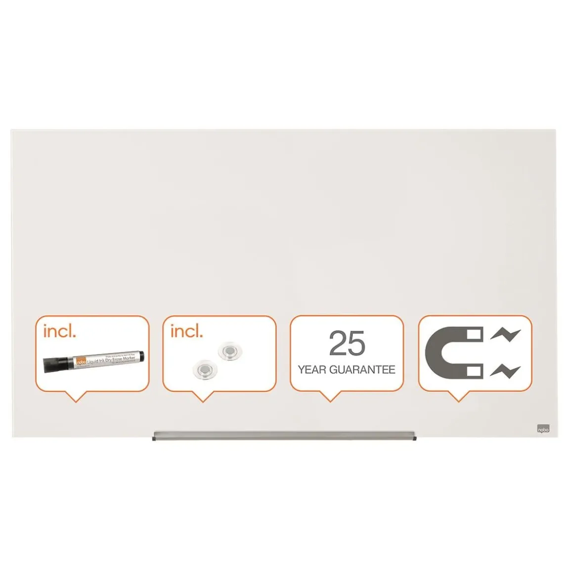 Glastavla Nobo Impression Pro 57" vit 1260x711mm