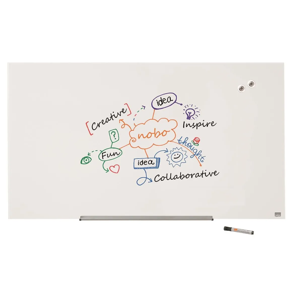 Glastavla Nobo Impression Pro 57" vit 1260x711mm