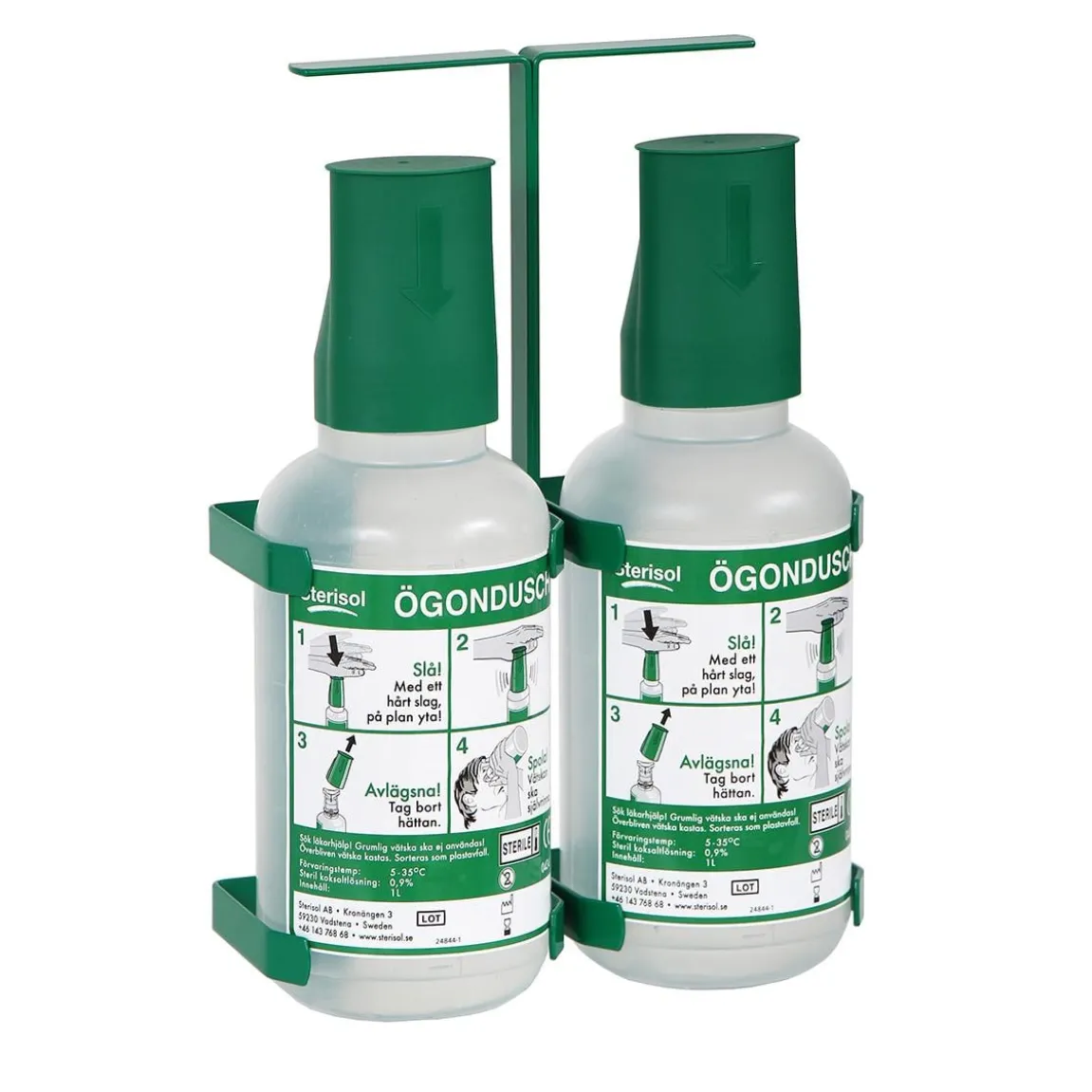 Ögondusch Sterisol Med Bärbart Ställ & Skyllt 2x1L