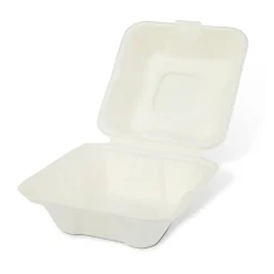 Hamburgerbox Träfiber Vit 145x145x70mm