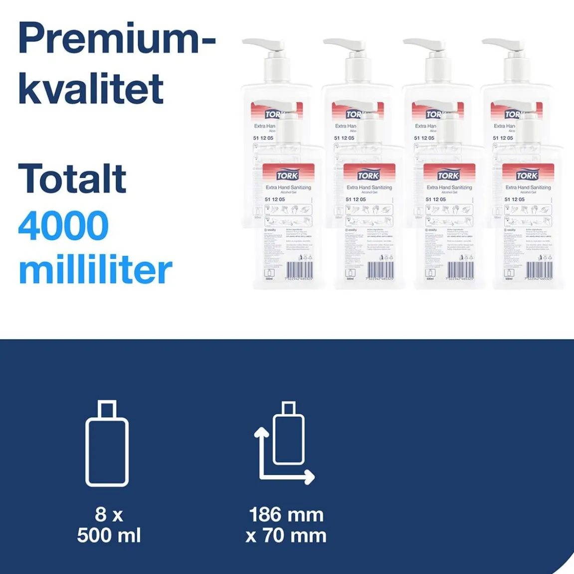 Handdesinfektion Tork Extra Alkogel 500ml