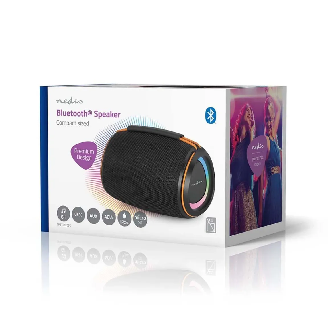 Högtalare Nedis Bluetooth Portabel 40W Svart